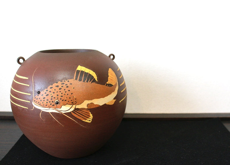 25508 Masayuki Imai (Inlaid color kiln change Amazon catfish flower vase)