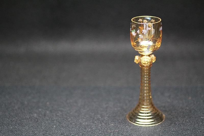 22942 19th century (flower and butterfly liqueur glass)