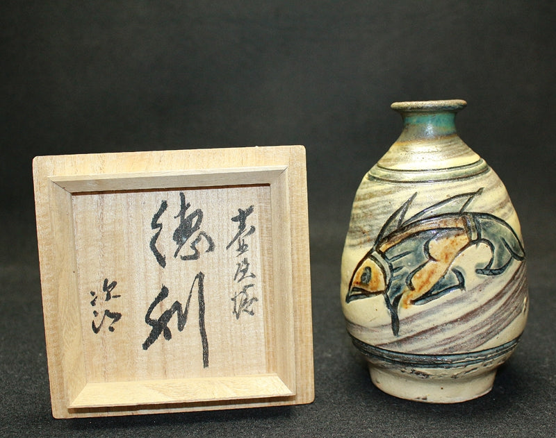 25125 人間国宝 金城次郎 (壷屋焼徳利) KINJO Jiro