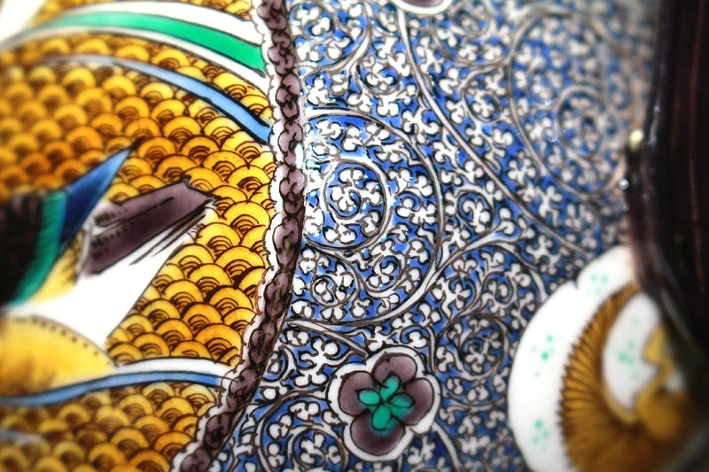 22577 Tadao Miyamoto (Kutani colored painting of mandarin ducks and other birds)