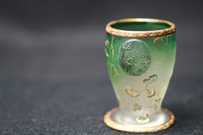 23962 ドーム・ナンシー (金彩草花鳥紋リキュールグラス)