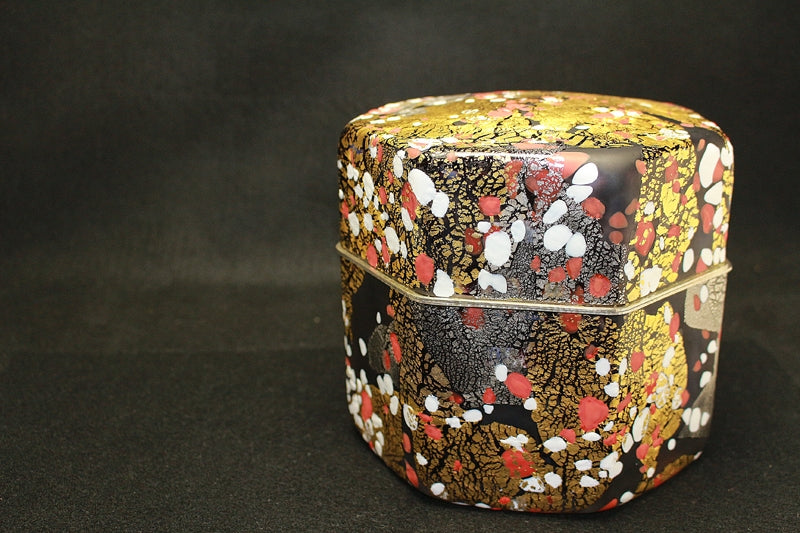 23368 藤田喬平 (手吹飾筥 紅白梅) FUJITA Kyohei