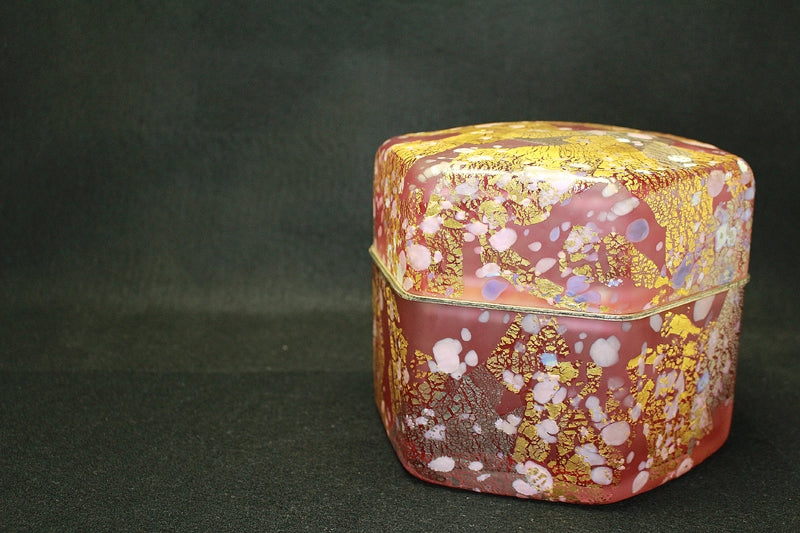 23370 藤田喬平 (手吹飾筥 花吹雪) FUJITA Kyohei