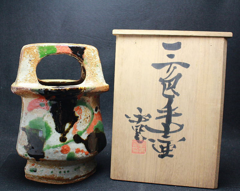 24627 Kanjiro Kawai (Three-colored hand vase)