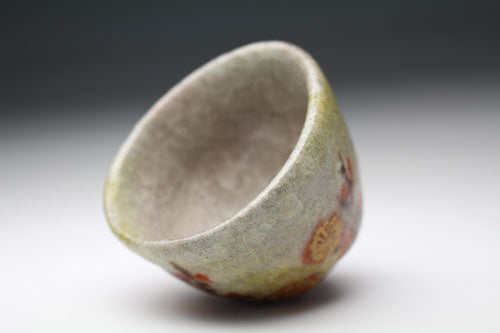 20760 六代 清水六兵衛(古希彩紅梅ぐい呑)KIYOMIZU Rokube