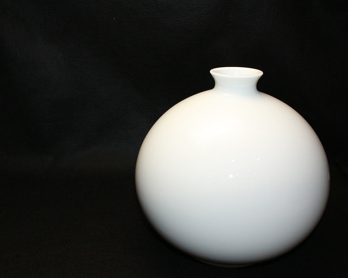 26181 人間国宝 井上萬二 白磁丸形壷②