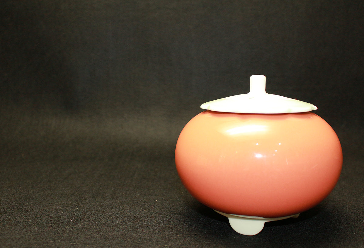 26256 人間国宝 井上萬二 彩釉柿香爐