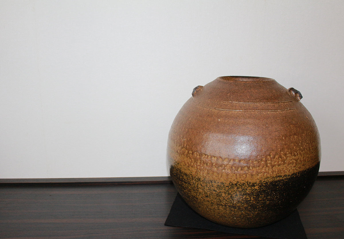 25710 Living National Treasure Fujiwara Yu Bizen Large Plate