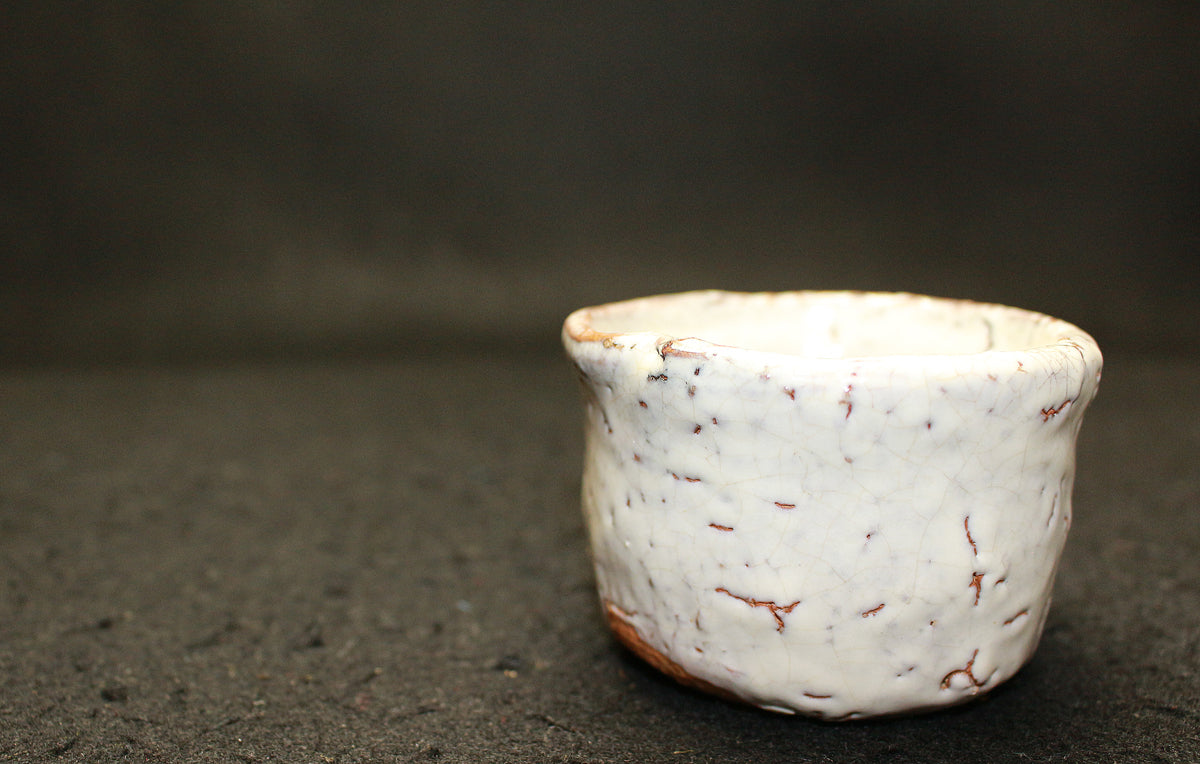 25763 人間国宝 11代三輪休雪 萩焼盃(彫銘)② MIWA Kyusetsu