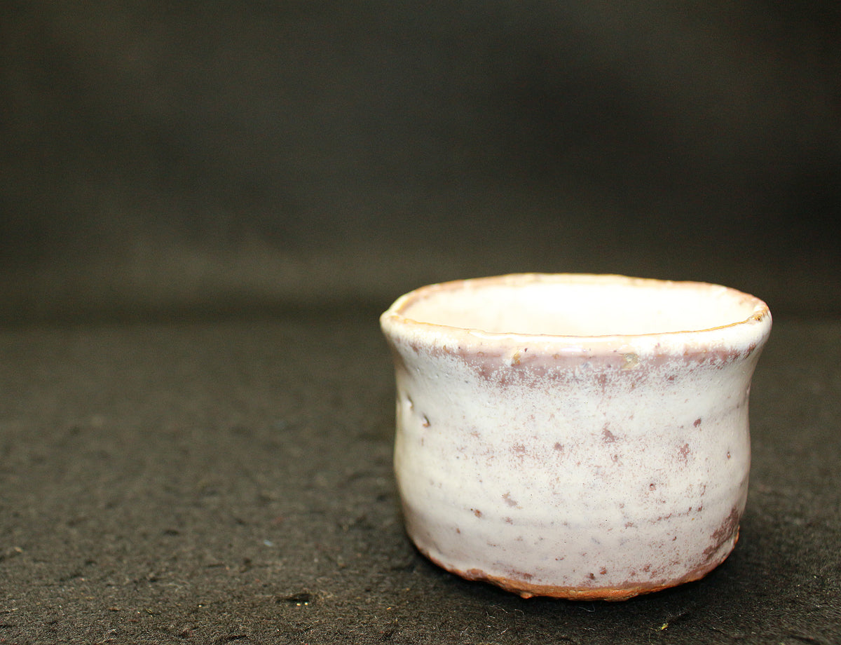 25761 Living National Treasure 11th Miwa Kyusetsu White Hagi Sake (engraved inscription) MIWA Kyusetsu