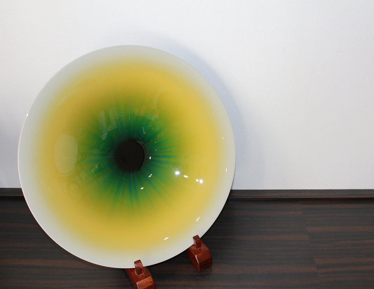 25598 人間国宝 3代徳田八十吉 燿彩鉢「創生」 TOKUDA Yasokichi