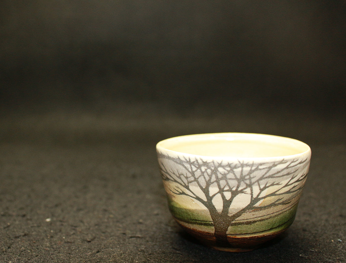 25799 佐伯守美 镶嵌树纹清酒杯