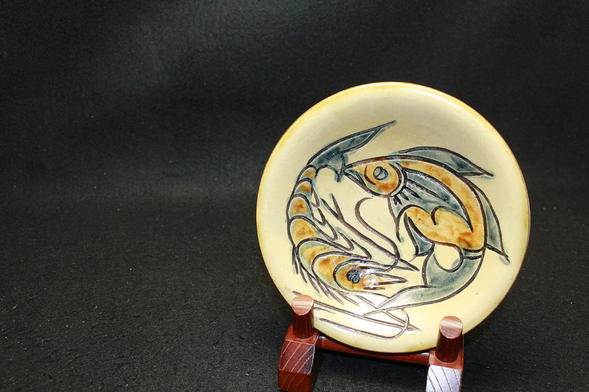 25932 人間国宝 金城次郎 五寸皿 KINJO Jiro