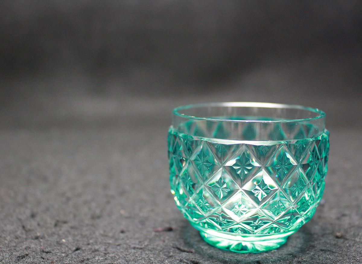 26080 薩摩びーどろ工芸 復元薩摩切子 色被せガラス切子猪口