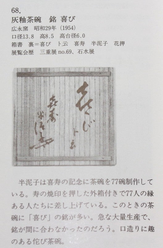 23482 川喜田半泥子 (喜び(1954年作)) KAWAKITA Handeishi – アート飛田