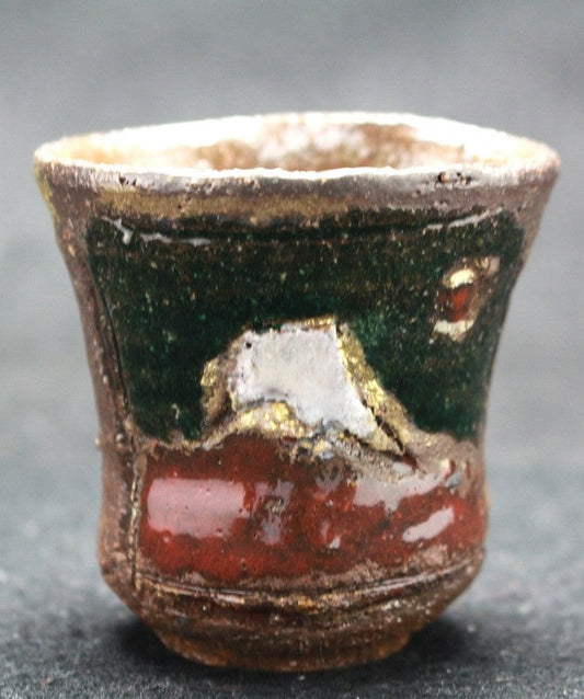 24598 Abe Anjin (Colored Bizen sake cup) ABE Anjin 