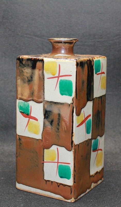 25029 Living National Treasure Tatsuzo Shimaoka (Red Painted Vase) 