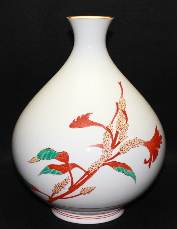 22700 13th generation Sakaida Kakiemon (Muddy hand cockscomb pattern vase) 