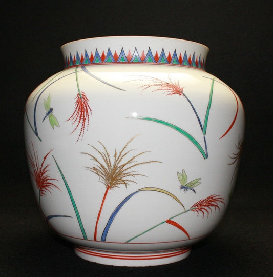 22462 13th generation Sakaida Kakiemon (Muddy hand pampas vase) 