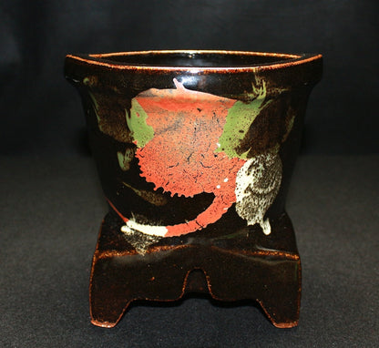 22219 Mingei Master Kanjiro Kawai (Iron Flat Vase) KAWAI kANJIRO