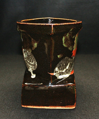 22219 Mingei Master Kanjiro Kawai (Iron Flat Vase) KAWAI kANJIRO