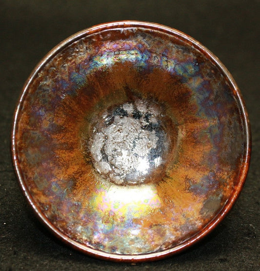 25423 KIMURA Morikazu (Emerald glaze kiln-transformed crystal sake cup (90 years old)) 