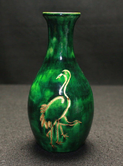 22225 Master Craftsman 11th generation RAKU keinyu (crane painting bottle shape sake next)