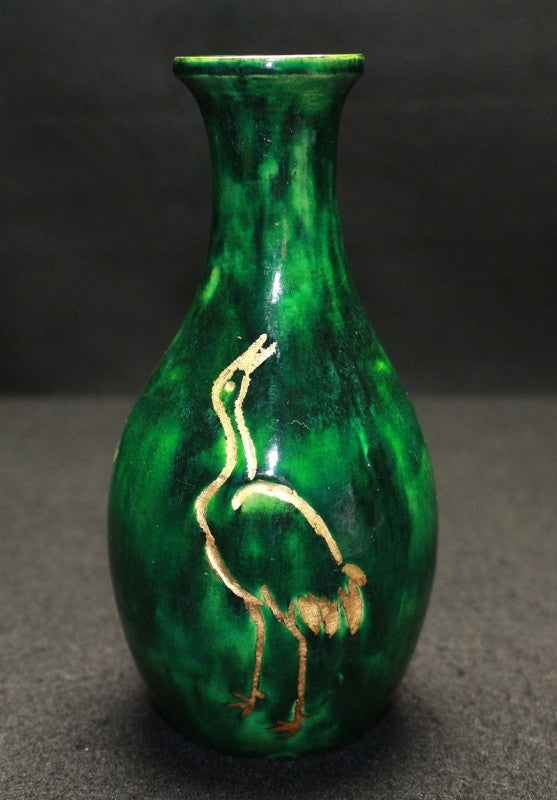 22225 Master Craftsman 11th generation RAKU keinyu (crane painting bottle shape sake next)