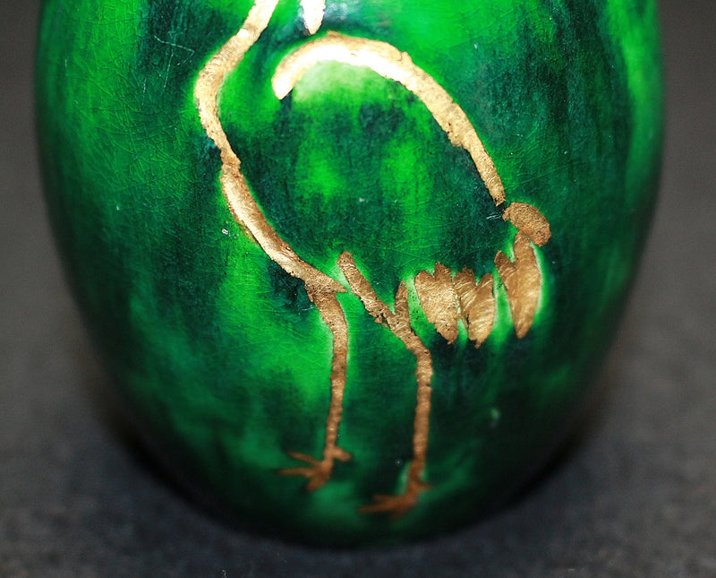 22225 Master Craftsman 11th generation RAKU keinyu (crane painting bottle shape sake next)