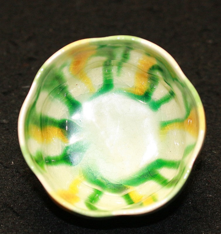 25433 Living National Treasure Takuo Kato (Reproduced Shosoin Sansai Flower-Shaped Sake Cup) 