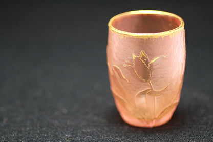 22921 Dome Nancy (Gold-painted flower design cup (tulip pink, early 20th century)) 