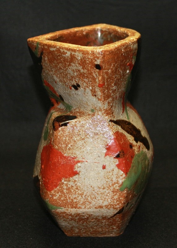 22841 KAWAI Kanjiro (Three-colored flat vase) 