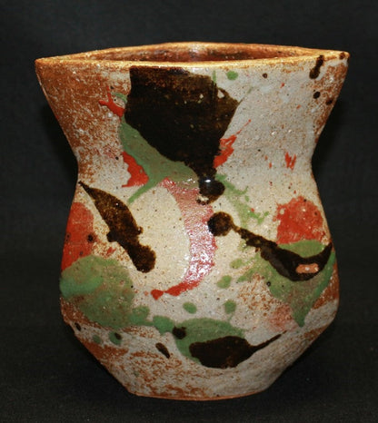 22841 KAWAI Kanjiro (Three-colored flat vase) 