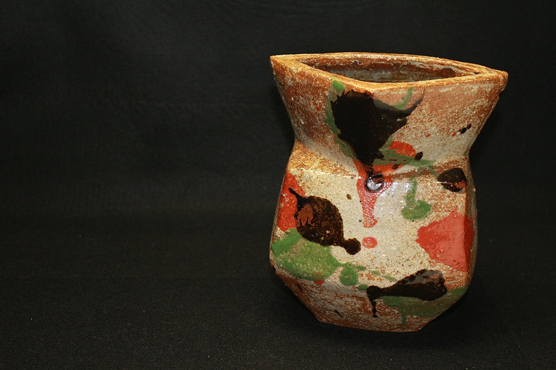 22841 KAWAI Kanjiro (Three-colored flat vase) 