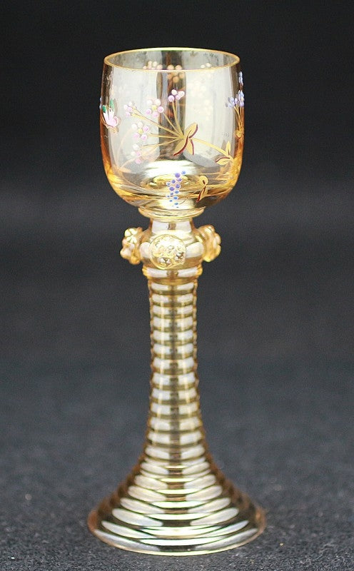 22942 19th century (flower and butterfly liqueur glass) 