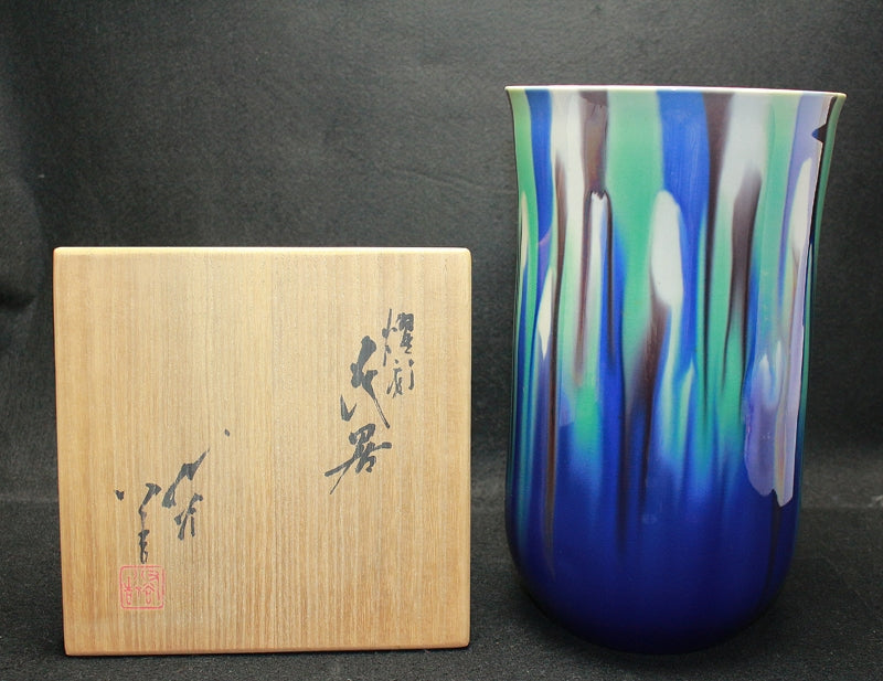 24725 人间国宝第3代德田弥祖吉（花瓶）TOKUDA弥祖吉