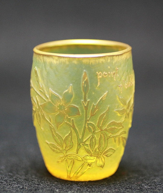 23681 Dome Nancy (Gold-painted Lily of the Valley Liqueur Glass (Yellow Don't Forget) 