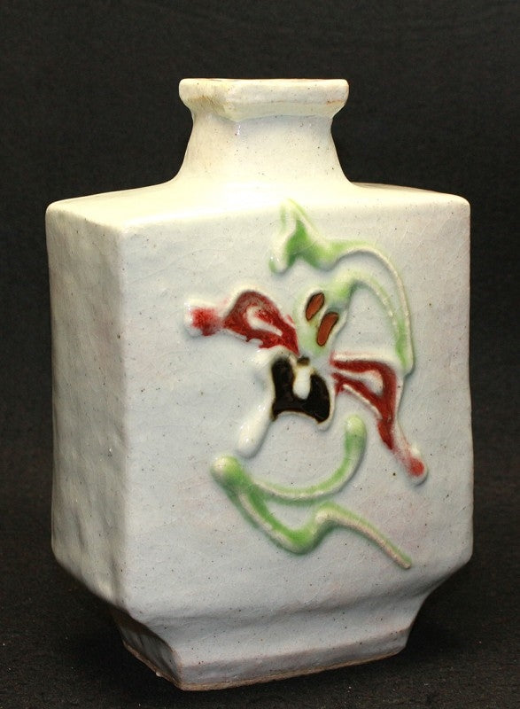 25496 Kanjiro Kawai Flower Vase (Tubular Painting)② KAWAI Kanjiro 