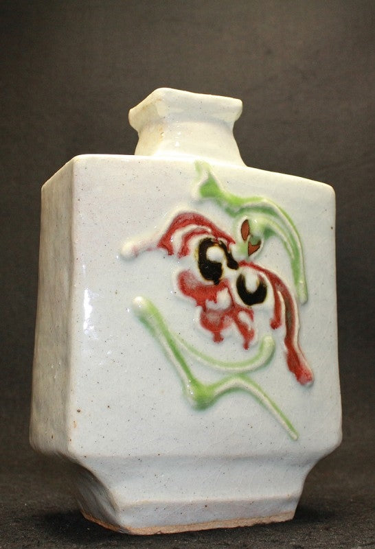 25496 Kanjiro Kawai Flower Vase (Tubular Painting)② KAWAI Kanjiro 