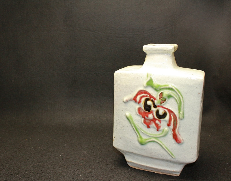 25496 Kanjiro Kawai Flower Vase (Tubular Painting)② KAWAI Kanjiro 