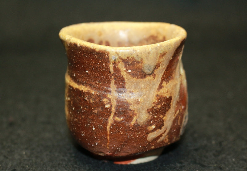 25584 Living National Treasure Jun Isezaki (Bizen sake cup) ISEZAKI Jun