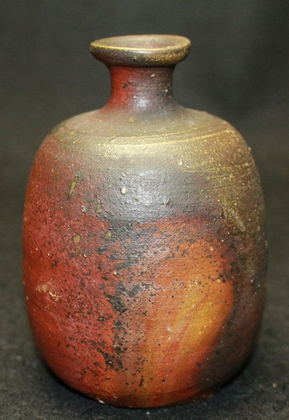 25585 Living National Treasure Jun Isezaki (Bizen Sake Bottle) ISEZAKI Jun