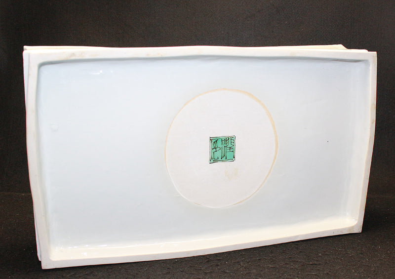 25577 Takegoshi Jun (Colored Lapis Lazuli Rectangular Bowl with Crow Design) 