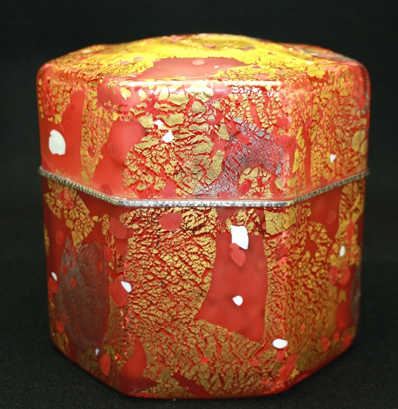 23185 FUJITA Kyohei (Hand-blown decorative box, autumn leaves) 