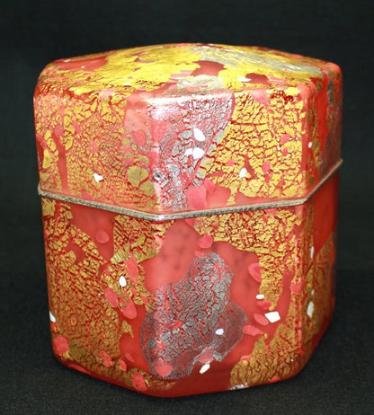 23185 FUJITA Kyohei (Hand-blown decorative box, autumn leaves) 