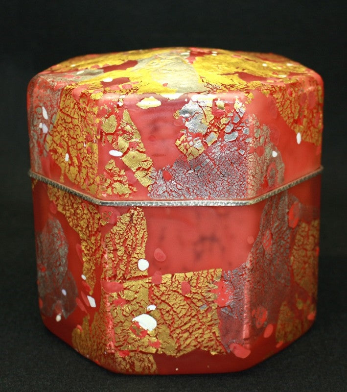 23185 FUJITA Kyohei (Hand-blown decorative box, autumn leaves) 