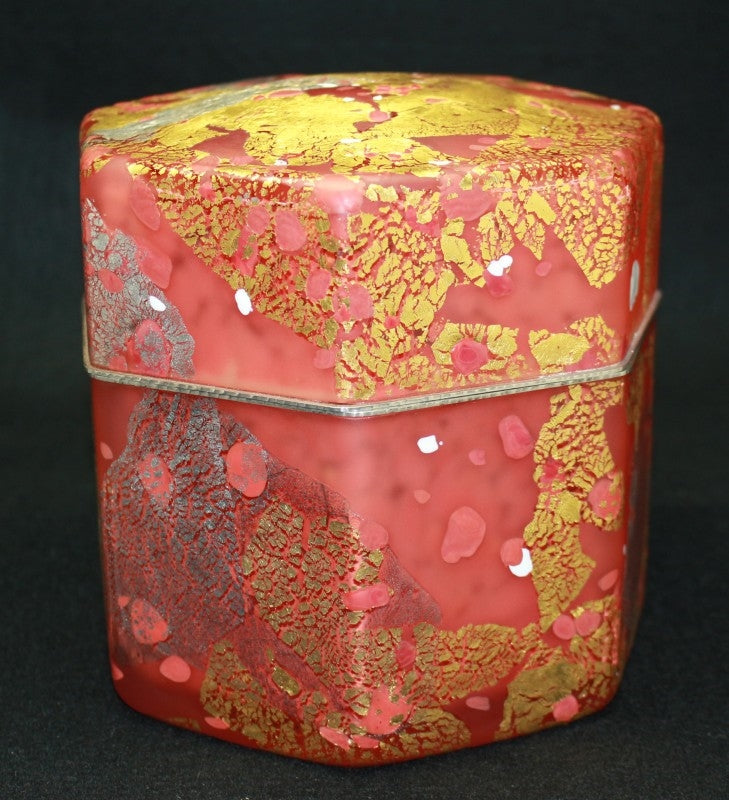 23185 FUJITA Kyohei (Hand-blown decorative box, autumn leaves) 