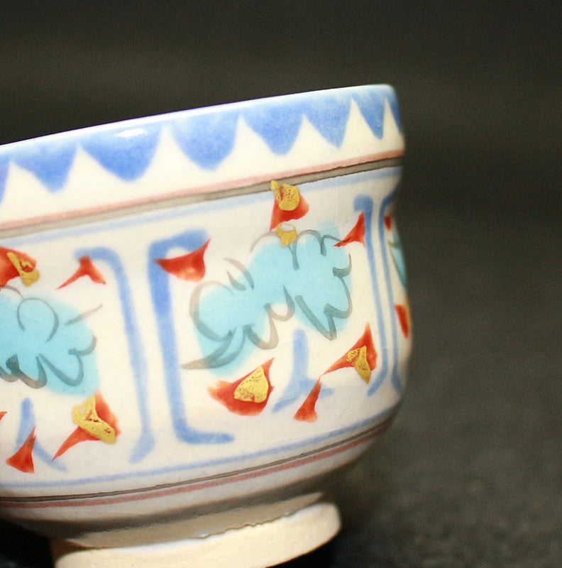 22503 Living National Treasure Takuo Kato (Persian colored deer design sake cup) 