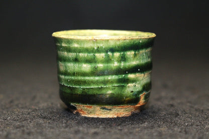 22544 Mineo Okabe (Blue Oribe Sake Cup (Mikishiki)) OKABE Mineo