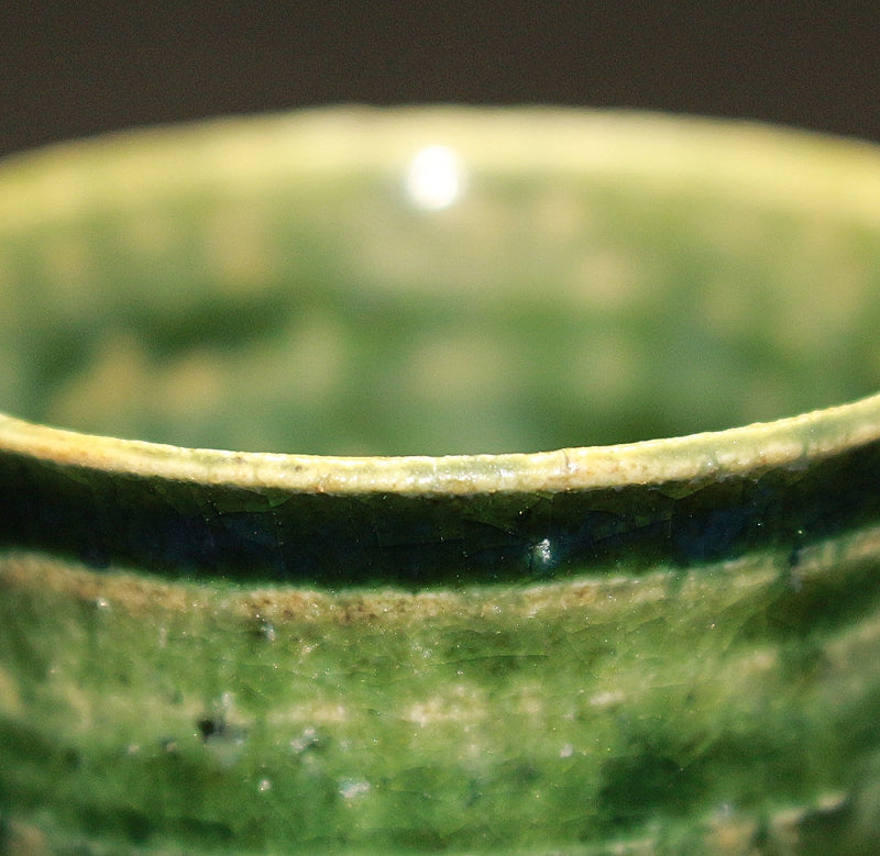 22544 Mineo Okabe (Blue Oribe Sake Cup (Mikishiki)) OKABE Mineo